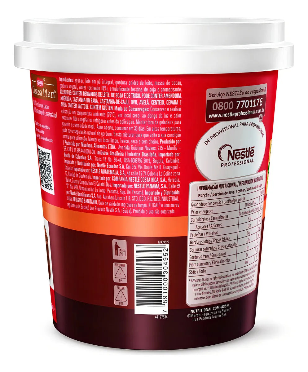 Pasta Cremosa Nestlé KitKat de Chocolate com Wafer Crocante para Recheio e Cobertura (1.01 kg)