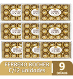 Chocolate Bombom Ferrero Rocher 9 Caixas De 12 Unidades