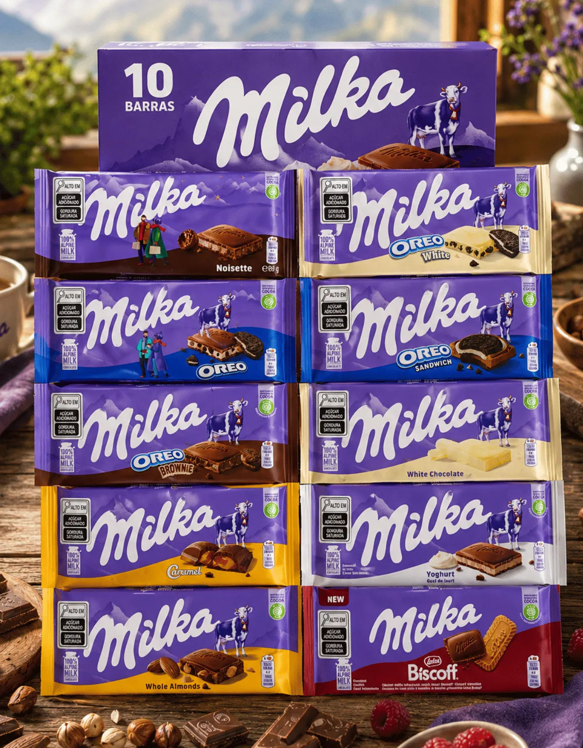 Kit 10 Un. Chocolate MILKA 100g Importado - Vários Sabores