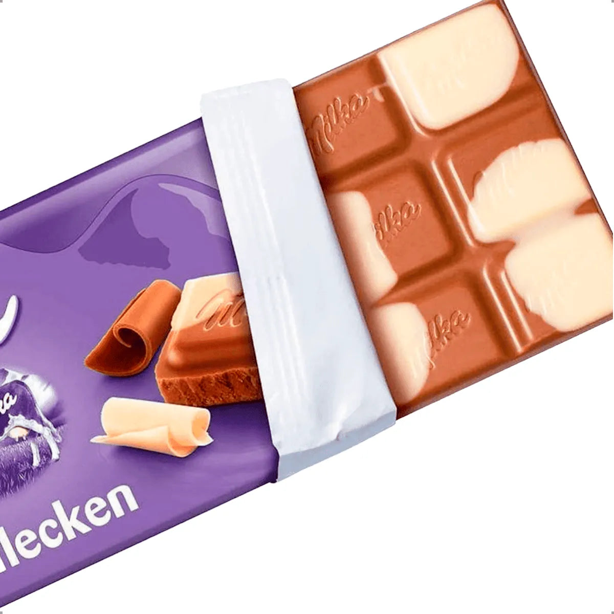 Kit com 3 chocolates milka mistos branco e ao leite